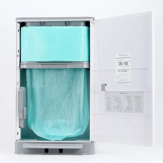매직캔 히포 오토실링 휴지통 MH280WGA 화이트그레이 투톤 27L 1개