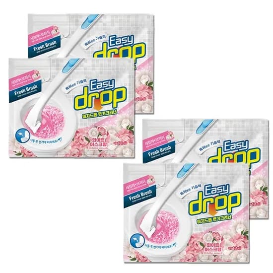 이지드롭 변기크리너 리필브러쉬 화이트머스크향 4팩 레몬 6개입 54개입 1세트