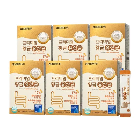경남제약 프리미엄 황금 유산균 2g 30포 6박스