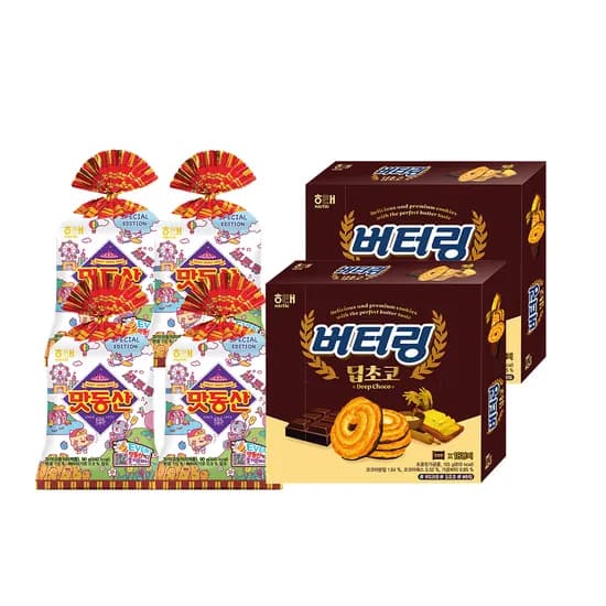 해태 맛동산 90g 4개 외 버터링 딥초코 155g 2개 1세트