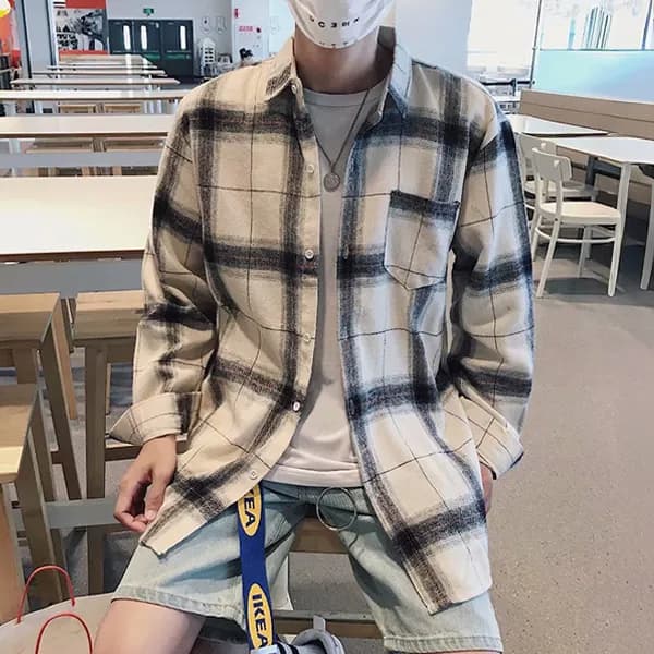 빈티지 체크셔츠 베이지 2XL 1개 18,800원