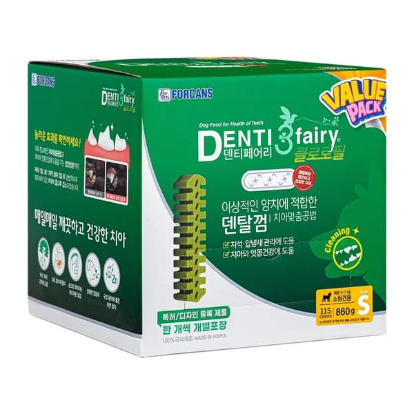 포켄스 덴티페어리 클로로필 강아지 덴탈껌 S 115개입 860g