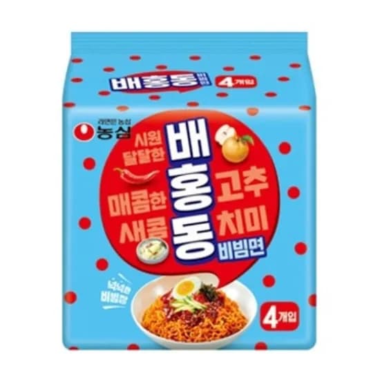 농심 배홍동 비빔면 137g 4개