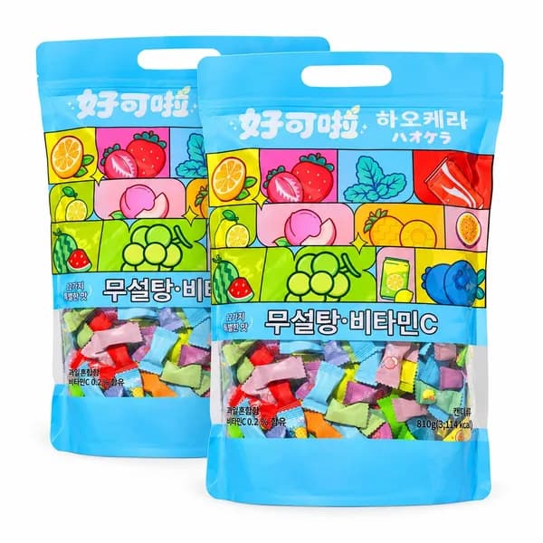 하오케라 무설탕 비타민C 제로슈거 캔디 810g 2개