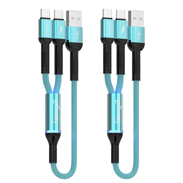 2in1 멀티 C타입 고속 충전 케이블 민트 50cm 2개