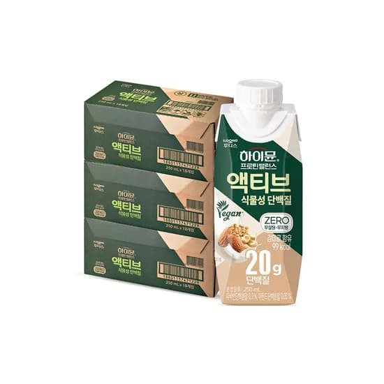 하이뮨 프로틴밸런스 액티브 식물성 단백질 250ml 54개