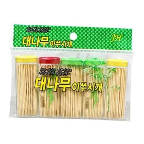 대나무 이쑤시개 슬라이드 케이스 100P 1세트