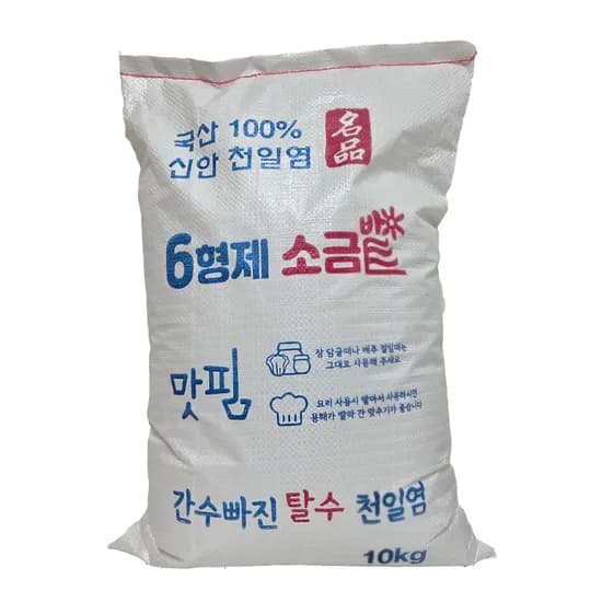 6형제소금밭 맛핌 간수 빠진 신안 탈수 천일염 10kg 1개