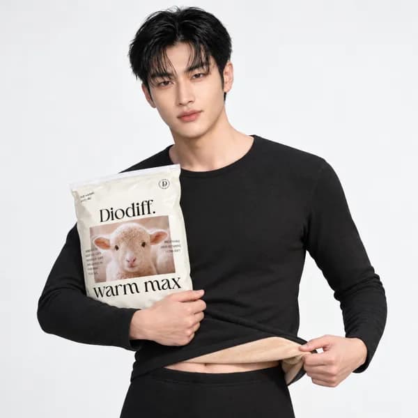 디오디프 웜맥스 프리미엄 발열 융털 기모 내의 상하세트 블랙 남 100 1세트