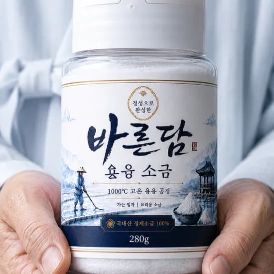 바른담 용융소금 고미네랄 천일염 소금 280g 1개