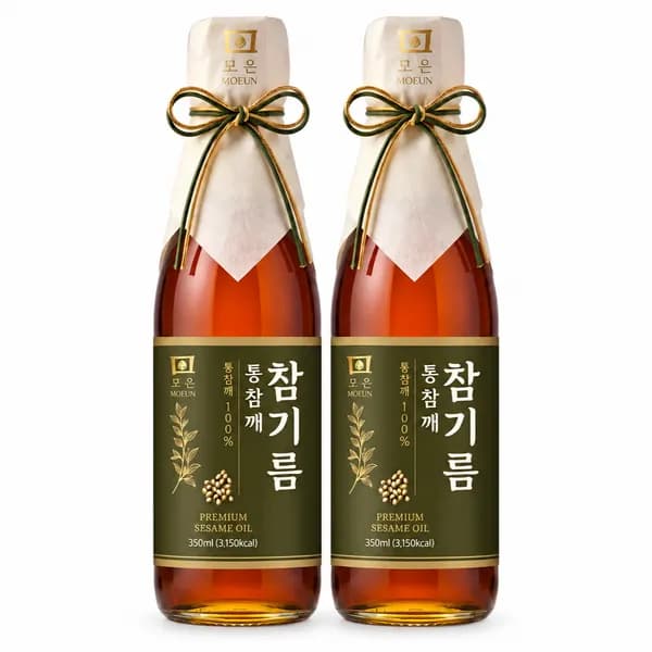 모은 전통압착 참기름 350ml 2개