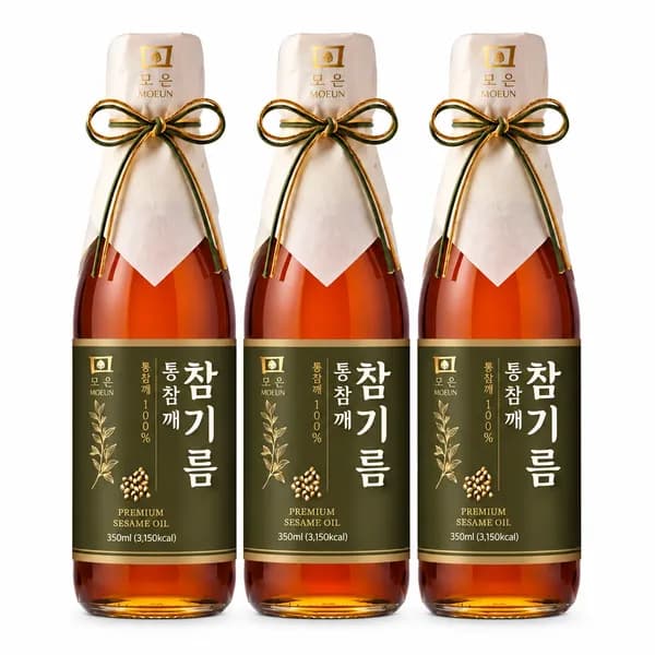 모은 전통압착 참기름 350ml 3개