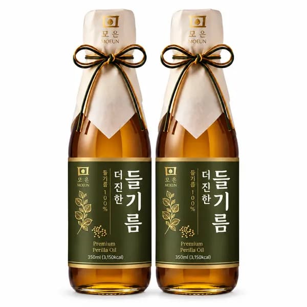 모은 전통압착 통들깨 들기름 100% 350ml 2개