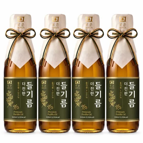 모은 전통압착 통들깨 들기름 100퍼센트 350ml 4개