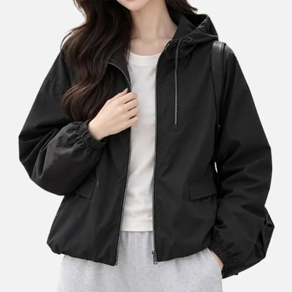 볼륨핏 후드 바람막이 블랙 FREE 1장