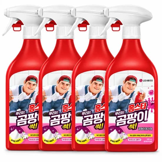 홈스타 맥스프레쉬 뿌리는 곰팡이 제거제 락스함유 500ml 4개