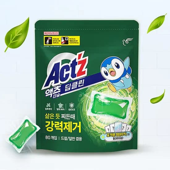 피죤 액츠 캡슐 딥클린 세탁세제 유칼립투스향 80개입 1개