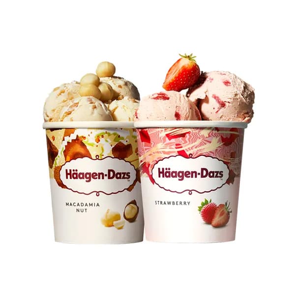 하겐다즈 스트로베리 파인트 + 마카다미아넛 파인트 473ml 2개