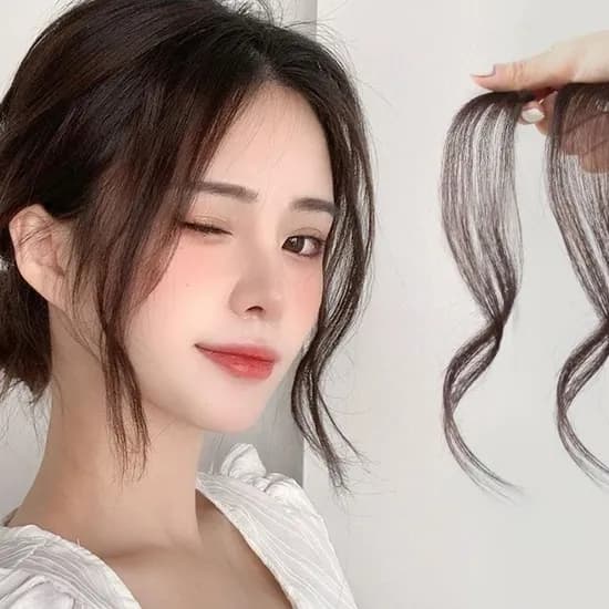 S자 앞머리 피스 부분 가발 흑갈색 1개