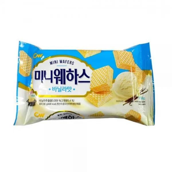 청우식품 미니 웨하스 바닐라맛 80g 4개