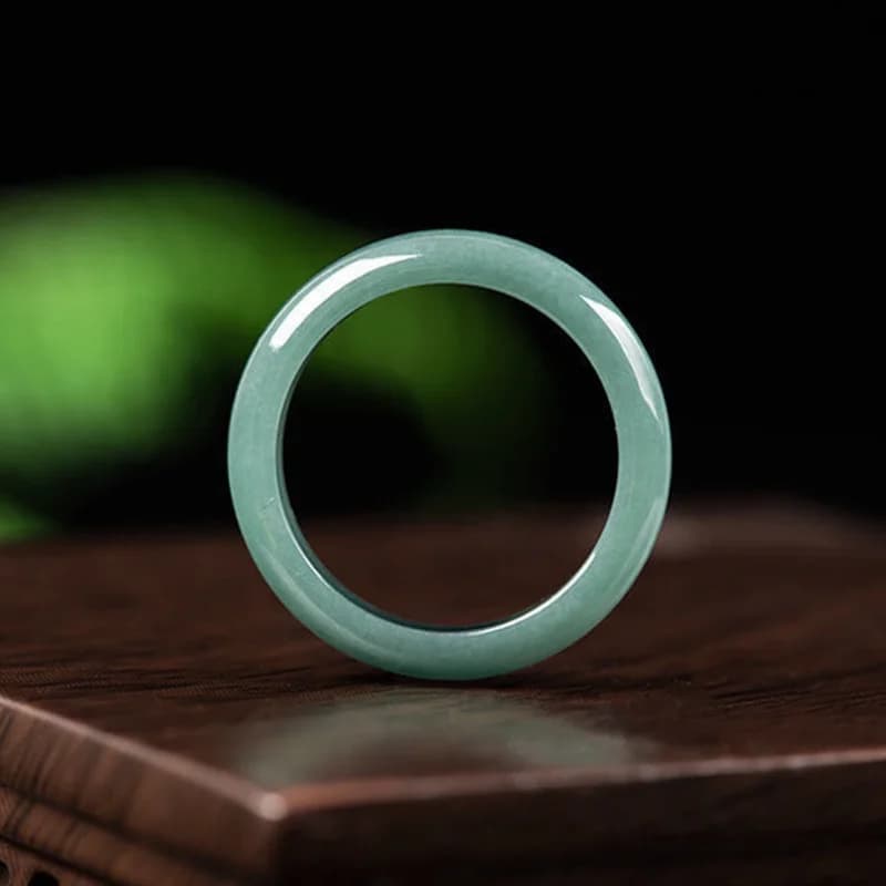 천연 A급 비취 옥 반지 18mm 선물용 케이스 포함