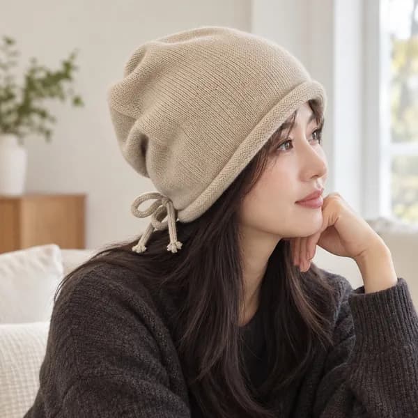 여성 사계절 얇은 비니 두건 베이지 FREE 1개