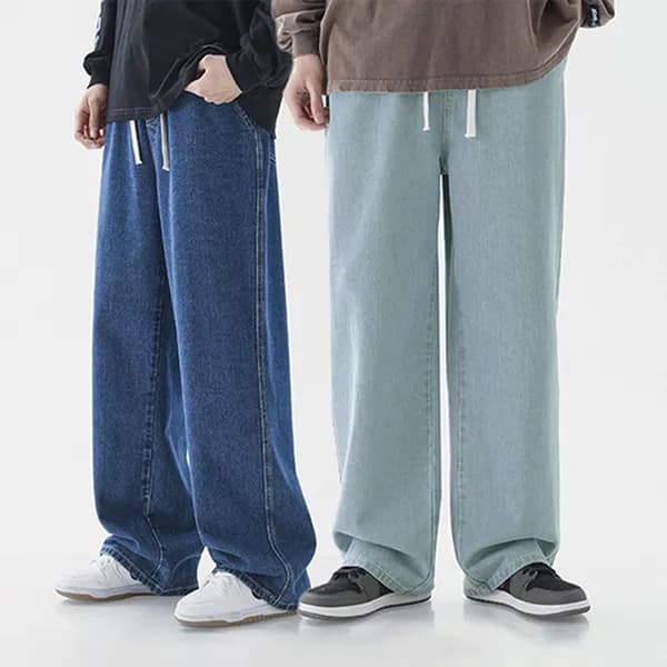 남녀공용 와이드 데님 밴딩팬츠 흑청 2XL(-30인치) 1개 15,550원