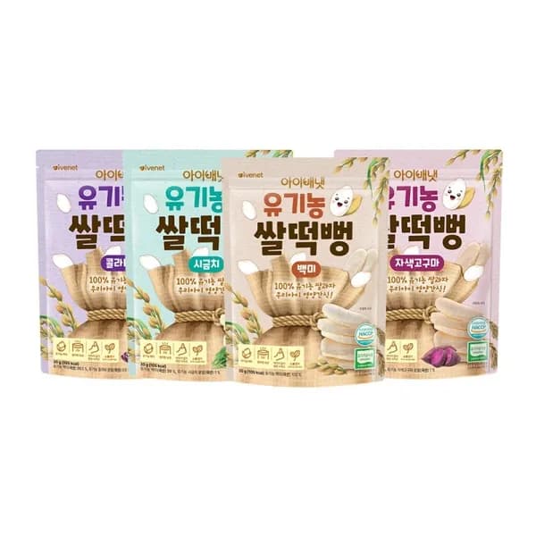 아이배냇 유기농 쌀떡뻥 4종세트(혼합) 30g 16개