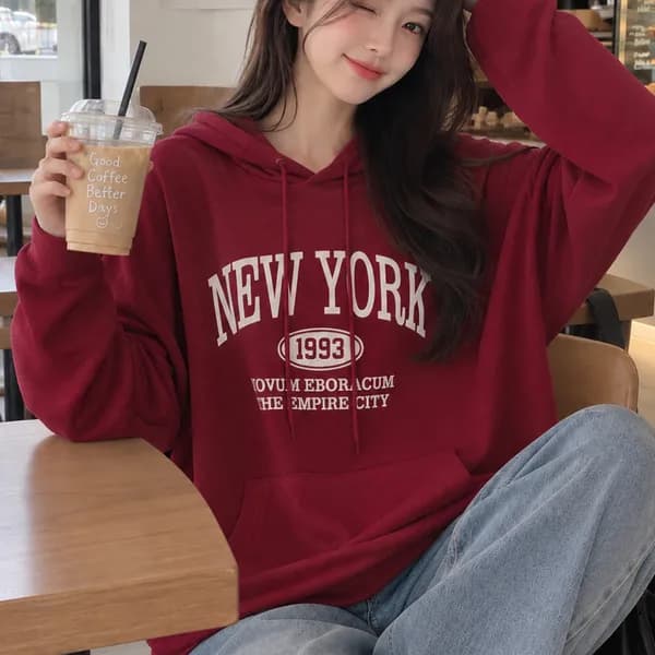 남녀공용 루즈핏 빅사이즈 후드 맨투맨 오트밀 M