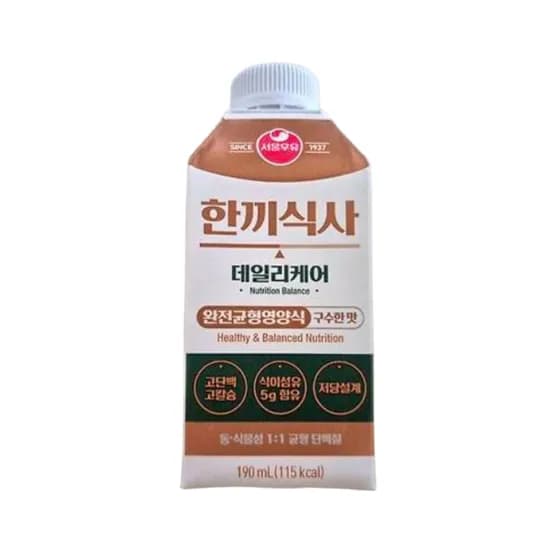 서울우유 한끼식사 데일리케어 구수한맛 190ml 18개