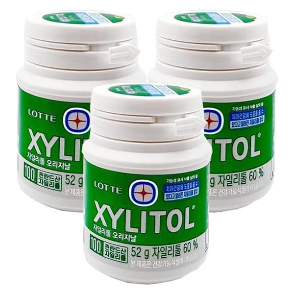 롯데 자일리톨 오리지날 츄잉껌 52g 3개