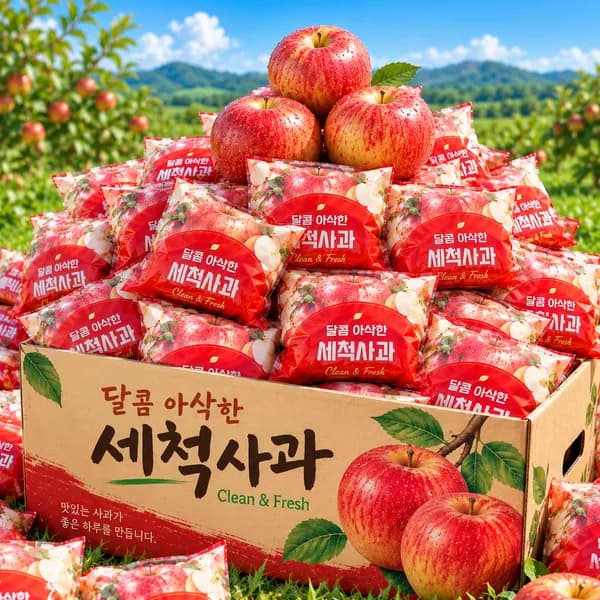 껍질째먹는 세척사과 3kg 1박스