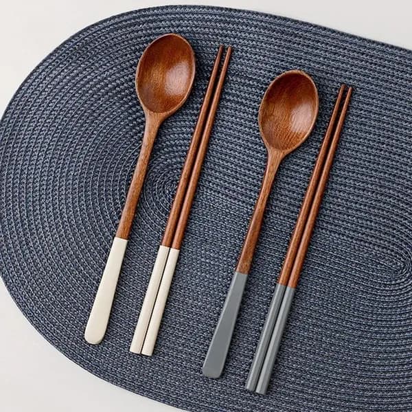우드 스푼 젓가락 2인 세트 핑크+크림 23.2cm 10,170원