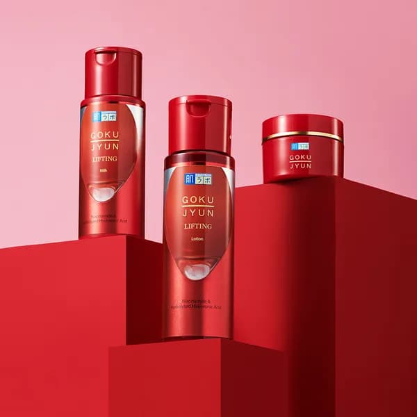 하다라보 고쿠쥰 리프팅 3종 세트 로션 170ml 밀크 140ml 크림 50g 페이스 롤러 증정