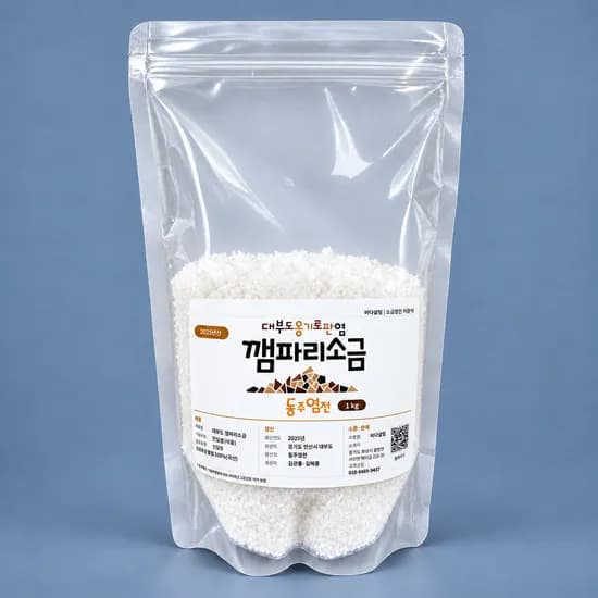 깸파리소금 천일염 굵은소금 간수뺀 1kg 1개