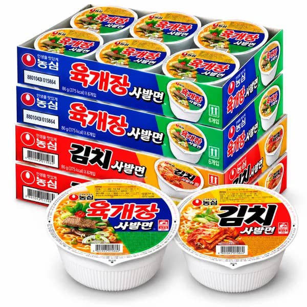 농심 육개장사발면 12개 + 김치사발면 12개 총 24개 1세트