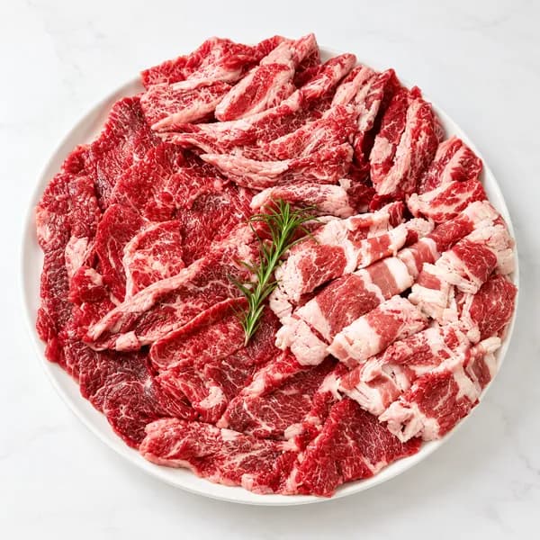 소고기 한판 세트 (등심 300g + 살치 200g + 우삼겹 300g + 갈비 200g) 1kg