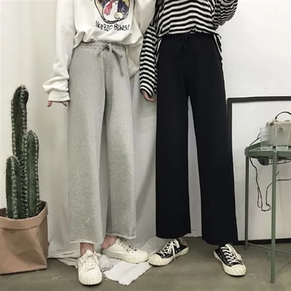 데일리 홈웨어 편한 여성 일자 트레이닝 팬츠 바지 블랙 FREE 1개 10,990원