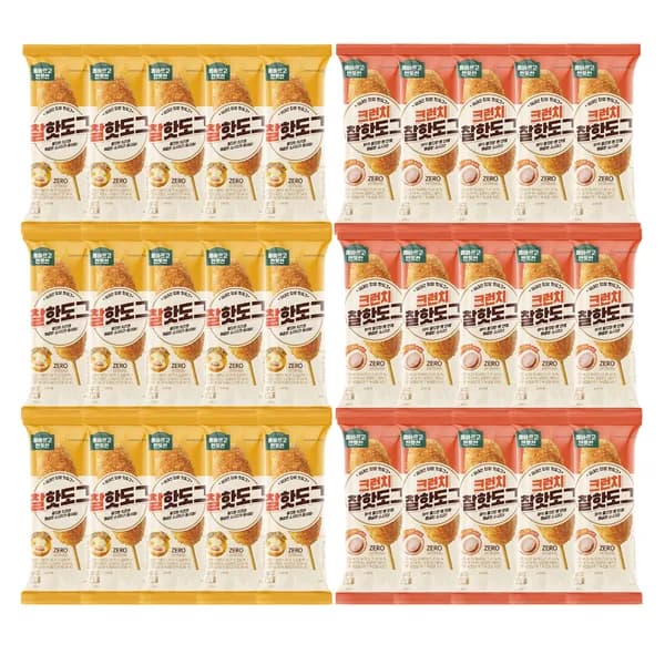 신세계푸드 올반 찰 핫도그 + 크런치 찰 핫도그 75g 15개+15개
