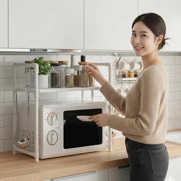 전자레인지 다용도 선반 화이트 1개