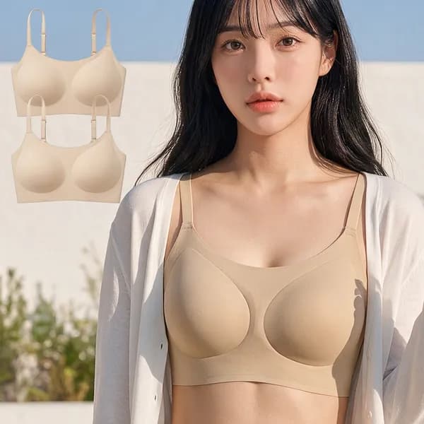 비너스 여성 심리스 노와이어 몰리스 브래지어 세트 스킨 XL 2매입
