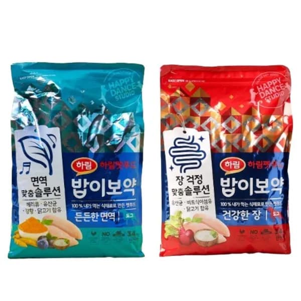 하림펫푸드 밥이보약 강아지사료 든든한 면역 + 건강한 장 닭 3.4kg 2포