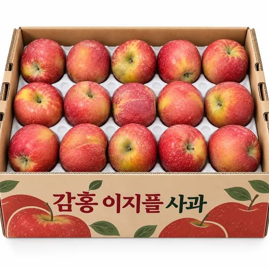 한강결농장 특품 감홍 사과 중과 중소과 5kg 1박스