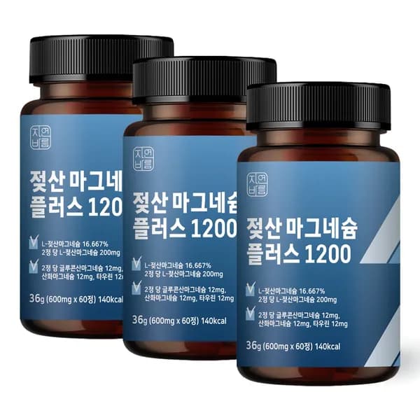 자연바름 젖산 마그네슘 플러스 1200 60정 3개