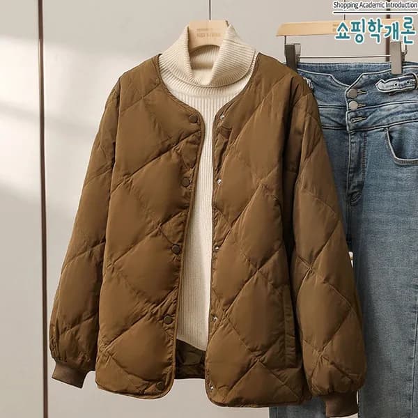 경량 패딩 점퍼 아이보리 M 15,000원