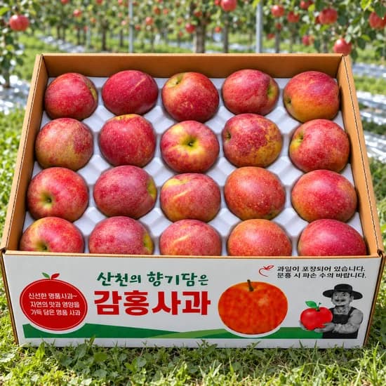 껍질째먹는 꿀 감홍사과 2kg 1박스