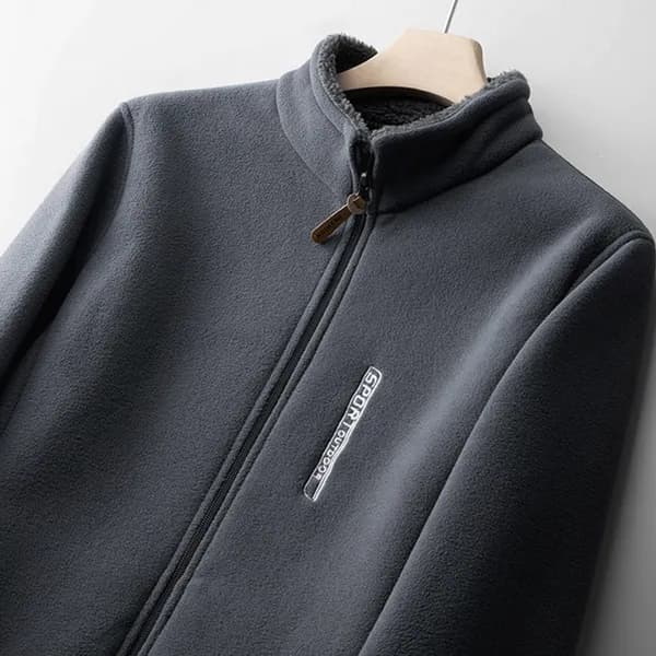 남성 양털 하이넥 발열 후리스 자켓 그레이 3XL