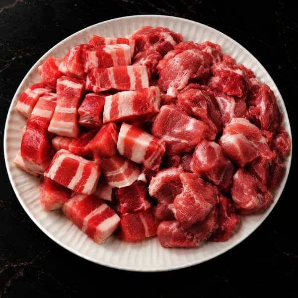 한입 삼겹살 500g + 한돈 뒷고기 500g, 1kg