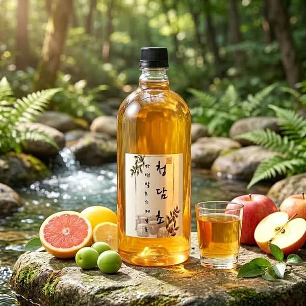 청담초 자연발효 수제 숙성 사과식초 500ml 1개