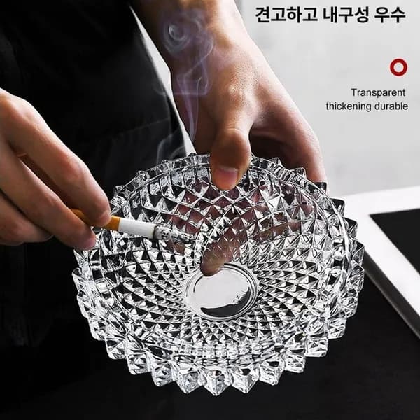 유리 재떨이 사각 12cm 그레이 1개